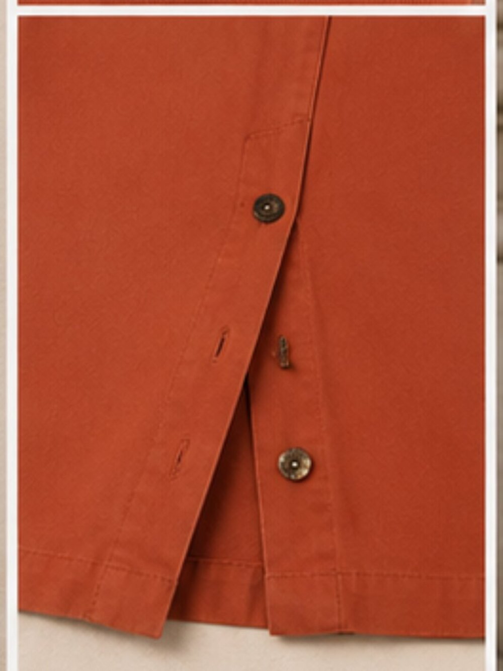 100% Cotton Rust Orange Midi Skirt 10 Quiet Luxury A Line Christopher & Banks - Picture 4 of 6